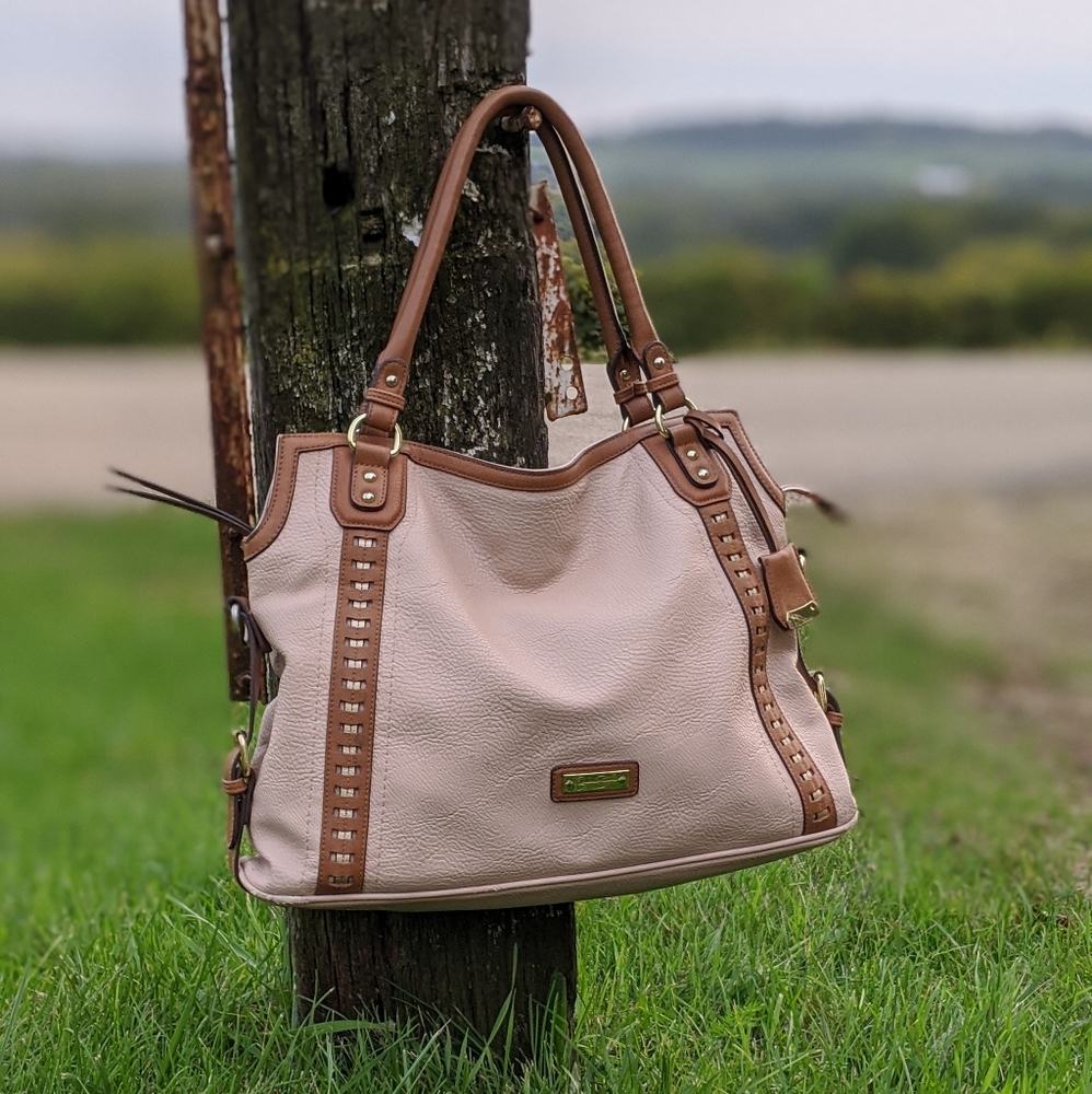 Jessica Simpson Over Shoulder Purse Tote Bag Pink